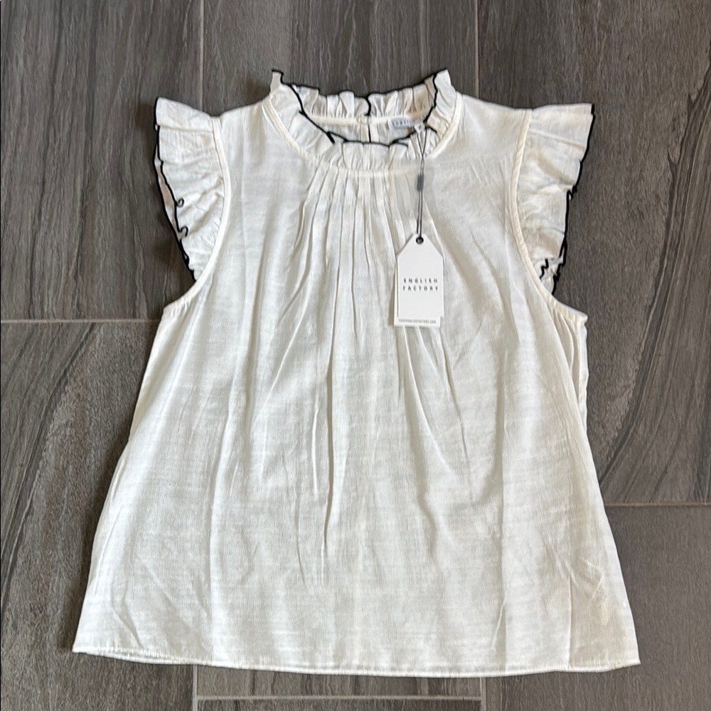 White Ruffle Sleeve Blouse